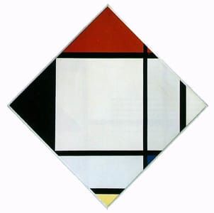 Artwork Title: Lozenge Composition With Red, Black,blue And Yellow