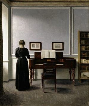 Artwork Title: Interior. With Piano and Woman in Black