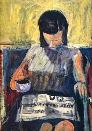 Artwork Title: Woman with Newspaper