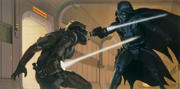 Artwork Title: Deak Starkiller Duels Darth Vader