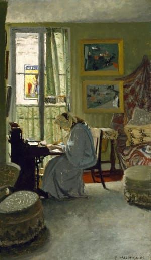 Artwork Title: Woman Writing in an Interior