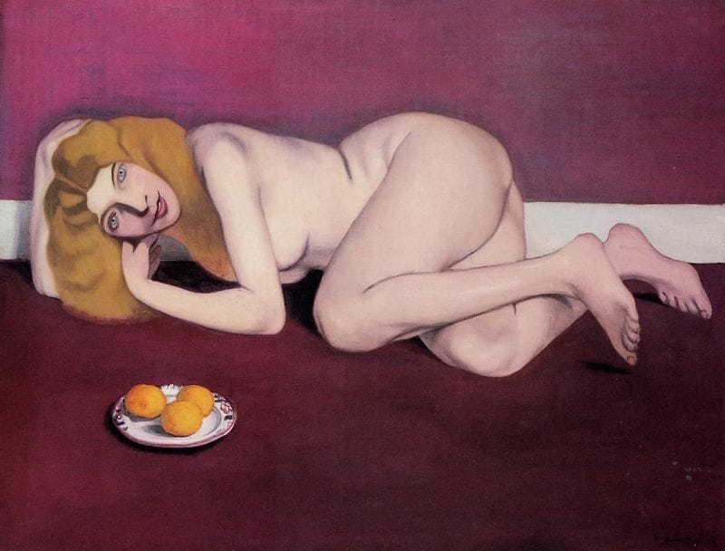 Artwork Title: Nude Blond Woman with Tangerines