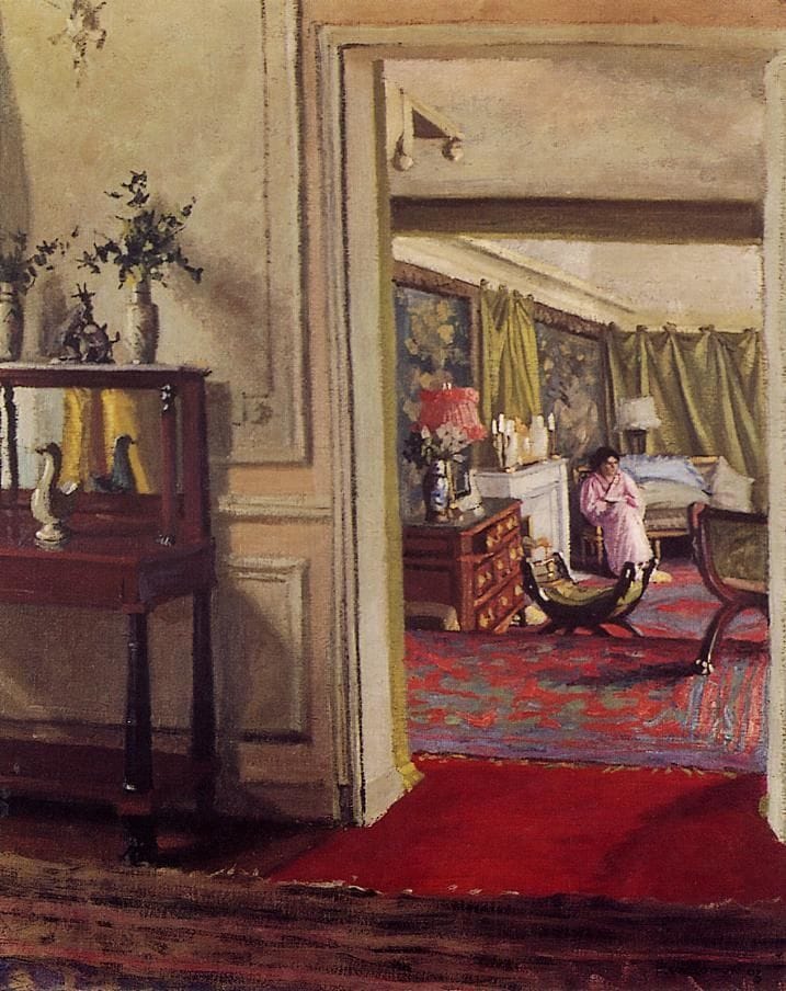 Artwork Title: Interior with Woman in Pink