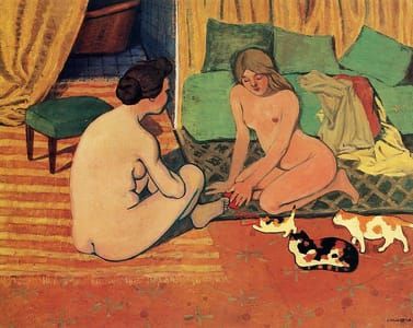 Artwork Title: Femmes nues aux chats