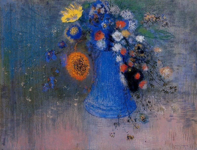 Artwork Title: Flowers In Blue Vase