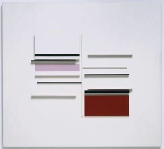Artwork Title: Abstract In White, Black, Indian And Lilac