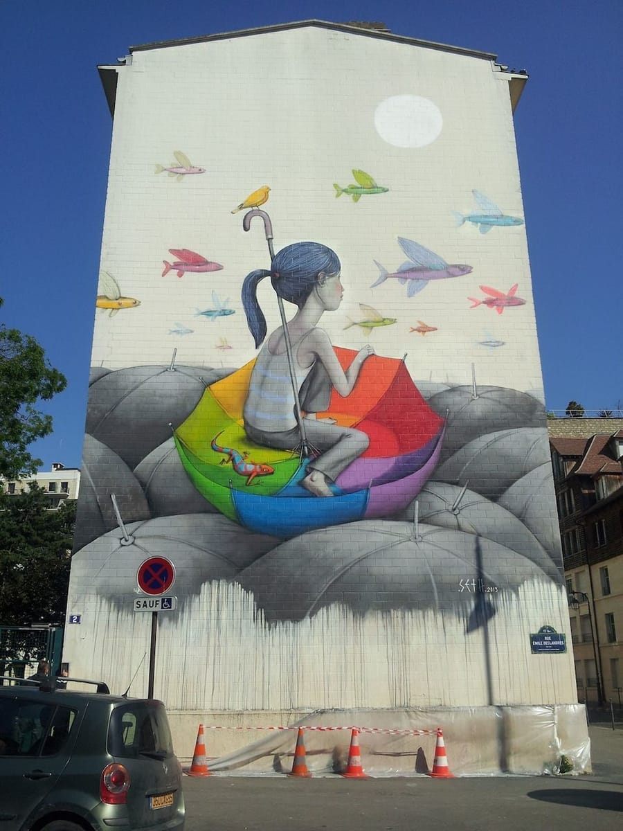 Artwork Title: Umbrella Mural In Paris