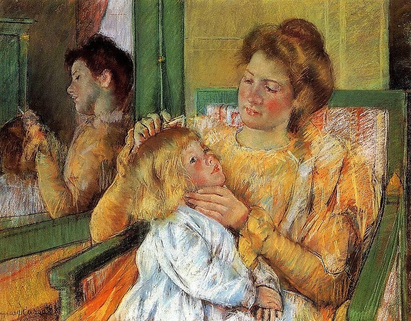 Artwork Title: Mother Combing Child's Hair
