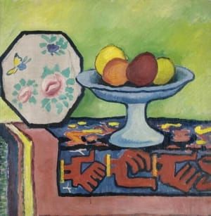 Artwork Title: Still Life with Bowl of Apples and Japanese Fan