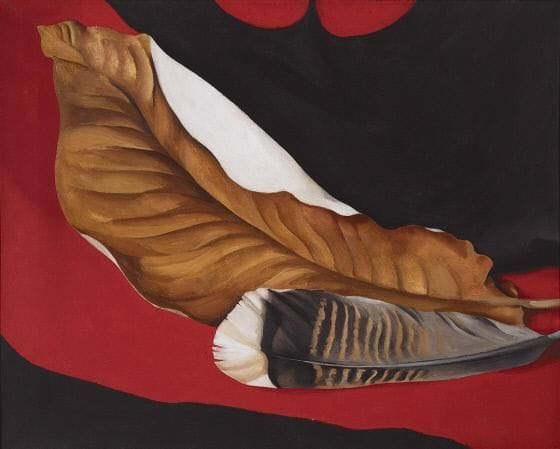 Artwork Title: Feather and Brown Leaf