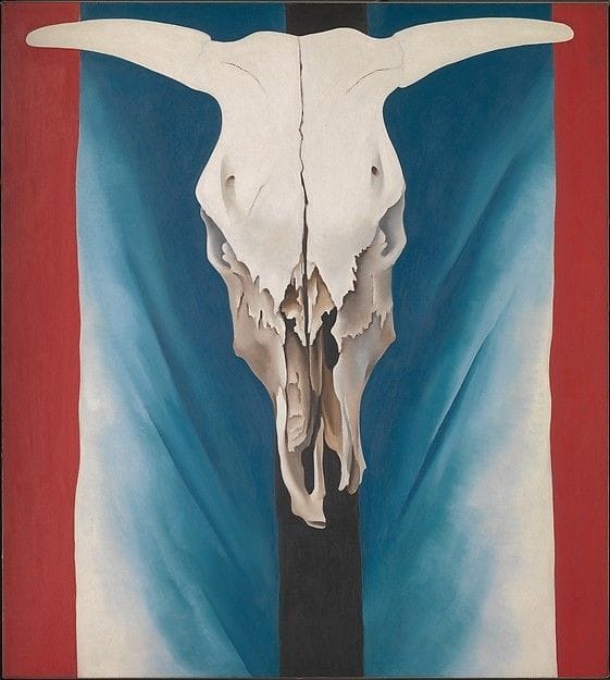 Artwork Title: Cow's Skull: Red, White and Blue