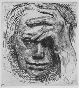 Artwork Title: Self-portrait with Hand on Brow
