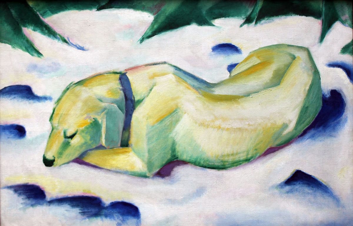 Artwork Title: Liegender Hund Im Schnee