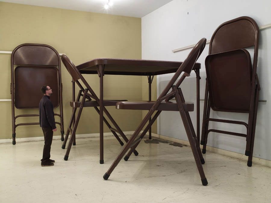Artwork Title: No Title (folding Table And Chairs, Dark Brown)