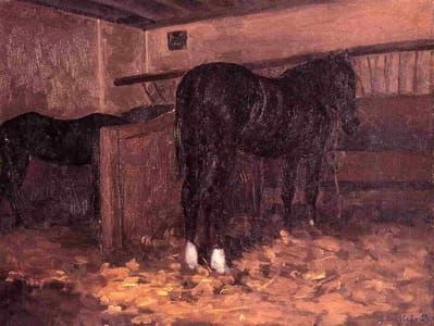 Artwork Title: Horses in the Stable