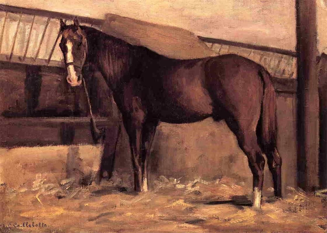 Artwork Title: Yerres, Reddish Bay Horse in the Stable