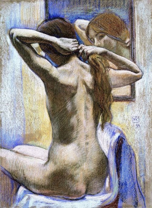 Artwork Title: Study for a portrait of Nude at a Mirror