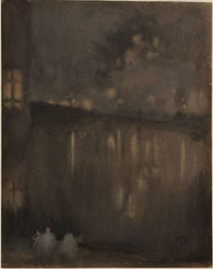 Artwork Title: Nocturne - Grey and Gold: Canal in Holland