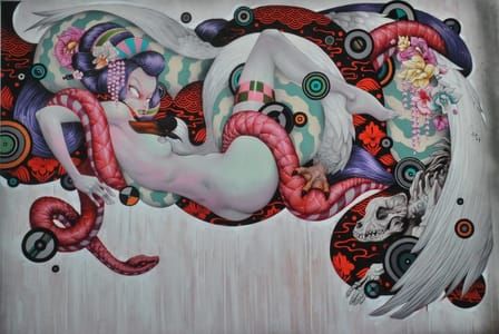 Artwork Title: Geisha And Swan