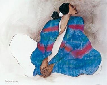 Artwork Title: Woman With Blue Blanket