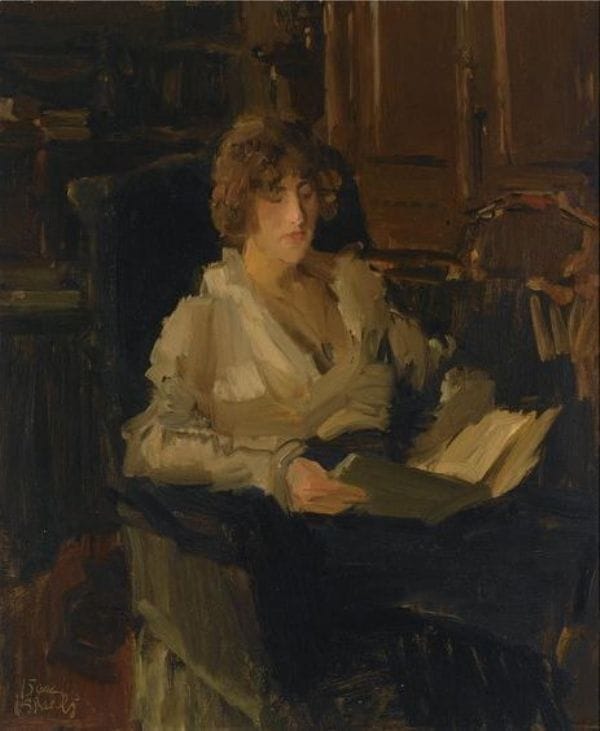 Artwork Title: A Woman in a Chair Reading