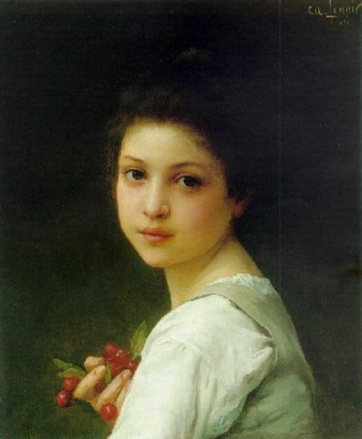 Artwork Title: Portrait Of A Young Girl With Cherries