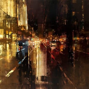 Artwork Title: Evening Rains Downtown