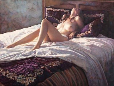 Artwork Title: In The Soft Comfort Of Her Bed