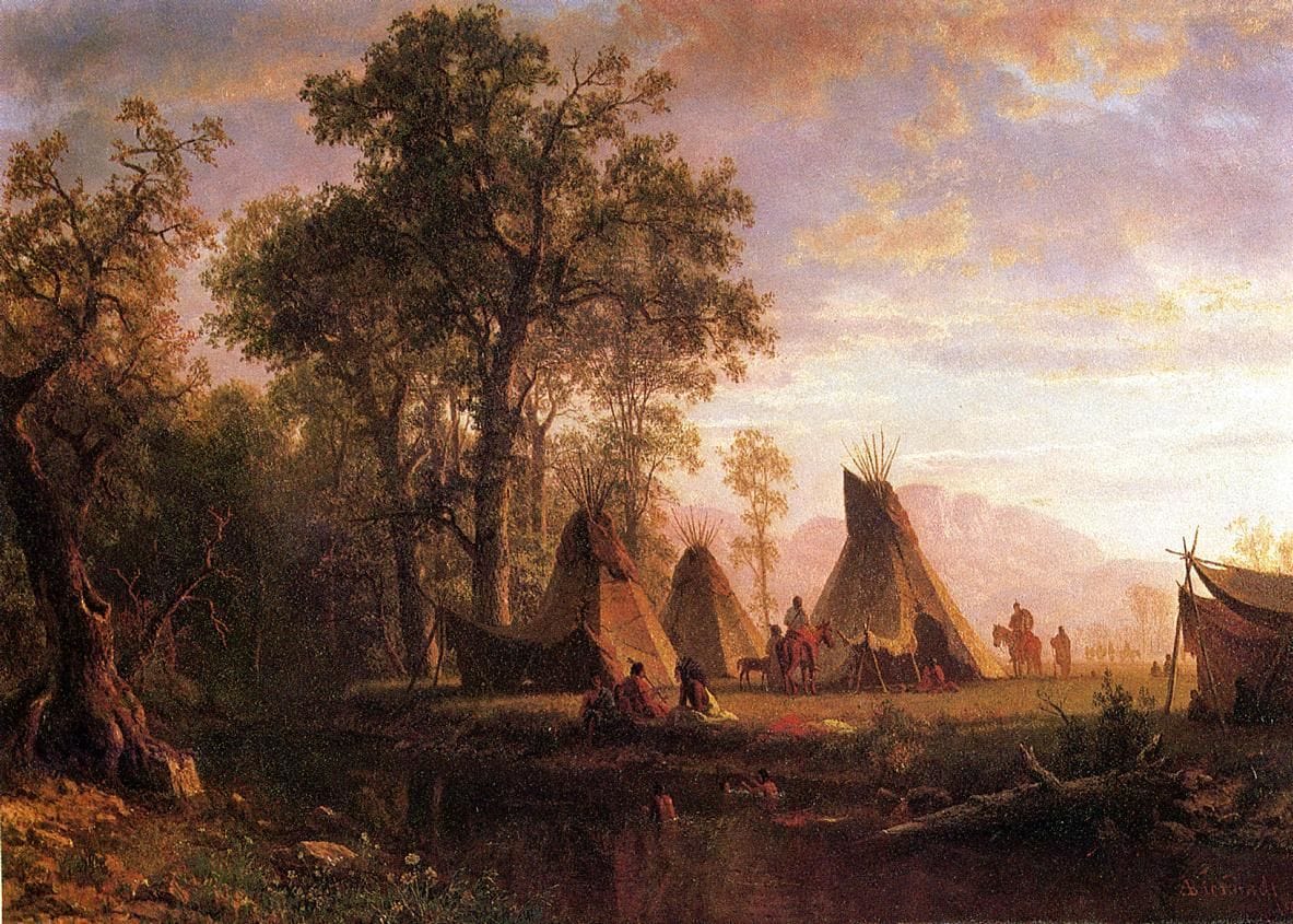 Artwork Title: Indian Encampment Late Afternoon