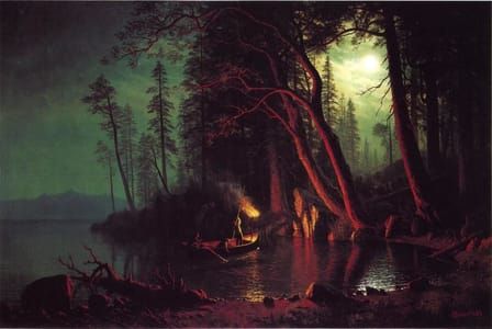 Artwork Title: Lake Tahoe, Spearing Fish by Torchlight