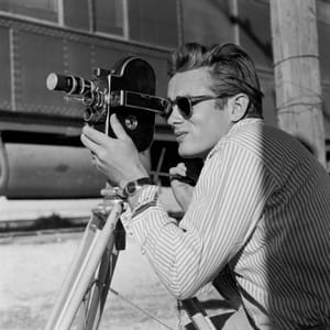 Artwork Title: James Dean Close Up With A Bolex Camera On The Set Of 