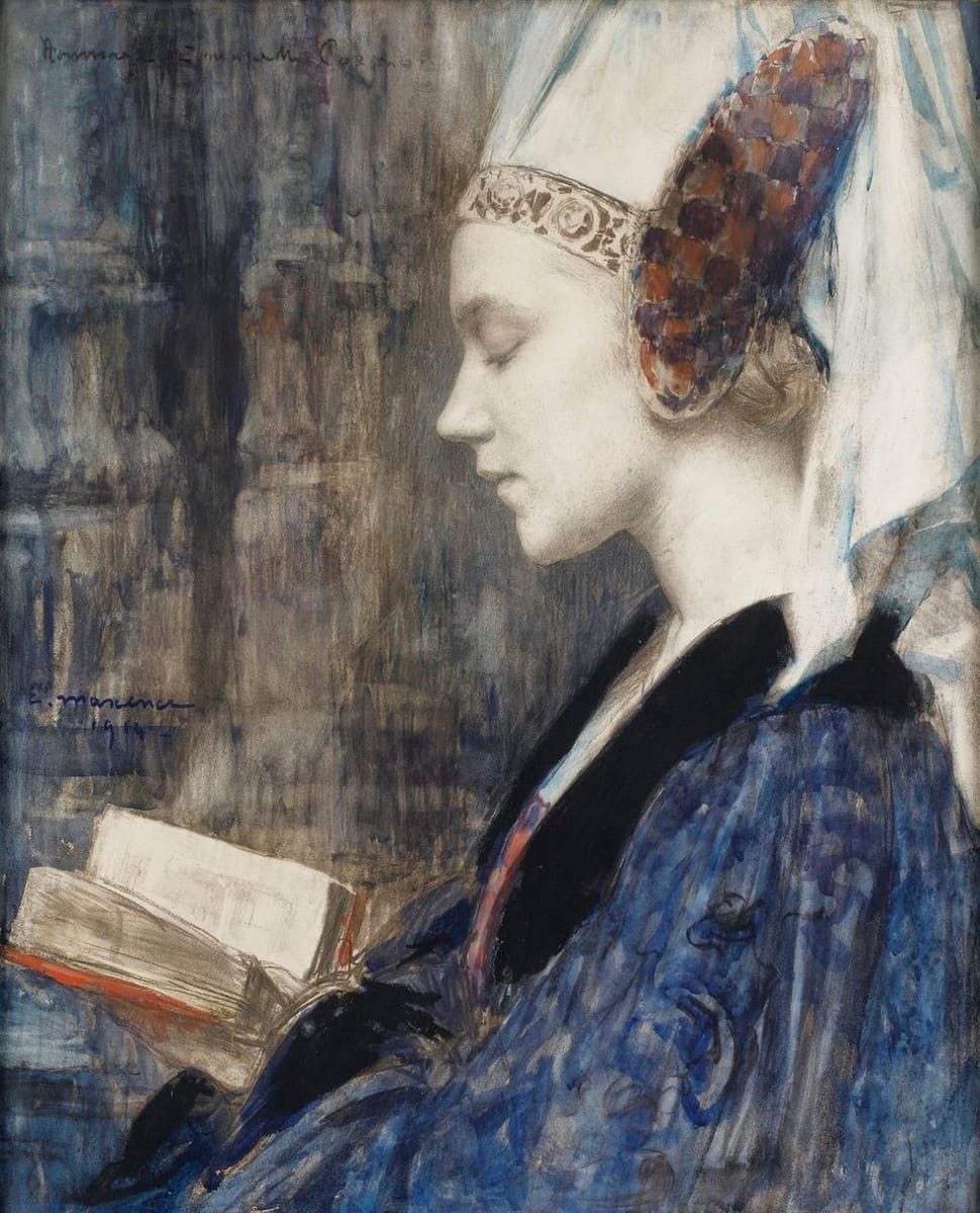Artwork Title: Woman Reading Seen in Profile