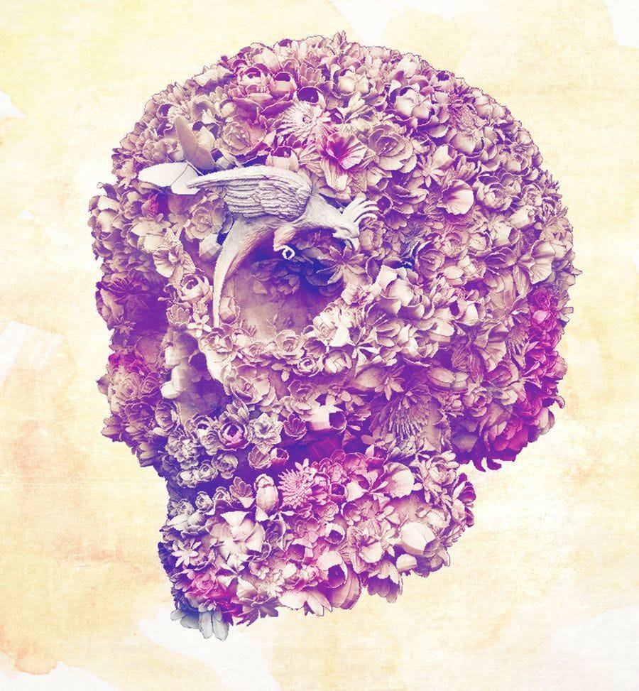 Artwork Title: Floral Skullpture