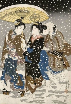 Artwork Title: Three women walking in the snow