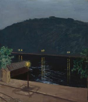 Artwork Title: Öinen Donau Joki (Night Lights Reflecting off the Danube, Budapest)