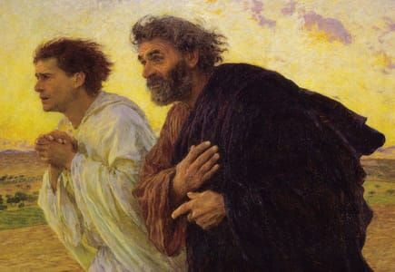 Artwork Title: Les disciples Pierre et Jean courant au sépulcre le matin de la Résurrection