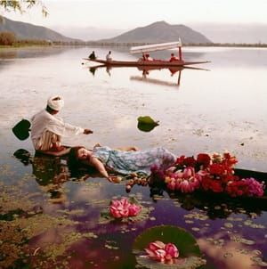 Artwork Title: Floating with flowers  Dal lake Kasmir, Vogue 1956
