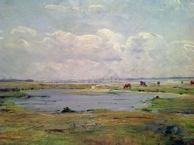 Artwork Title: Spring Landscape –  Scene from the Bay of Lomma