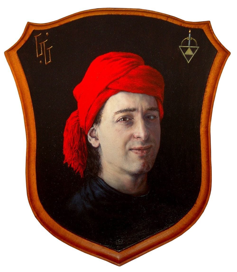 Artwork Title: Self Portrait in the manner of Van Eyck