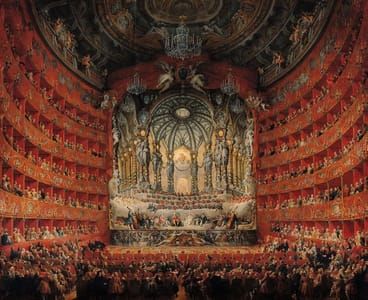 Artwork Title: Fête musicale donnée par le cardinal de La Rochefoucauld au théâtre Argentina de Rome en à l’occasio