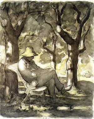 Artwork Title: A Man Reading in a Garden-68