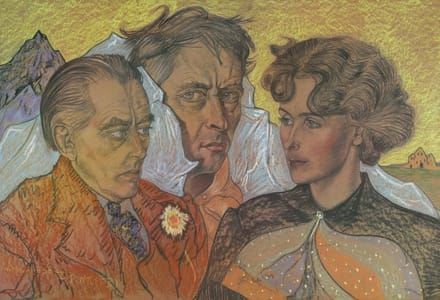 Artwork Title: Self Portrait with Tadeusz Langier and Bronisława Włodarska
