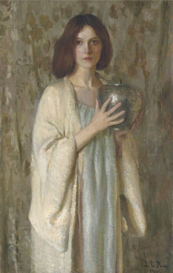 Artwork Title: Woman with a Silver Vase