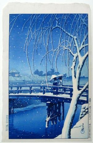 Artwork Title: Evening Snow at Edo River