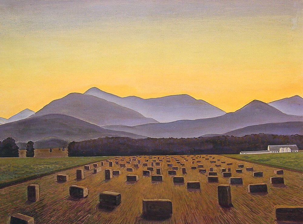 Artwork Title: Hay Bales Evening Below Whiteface Painting