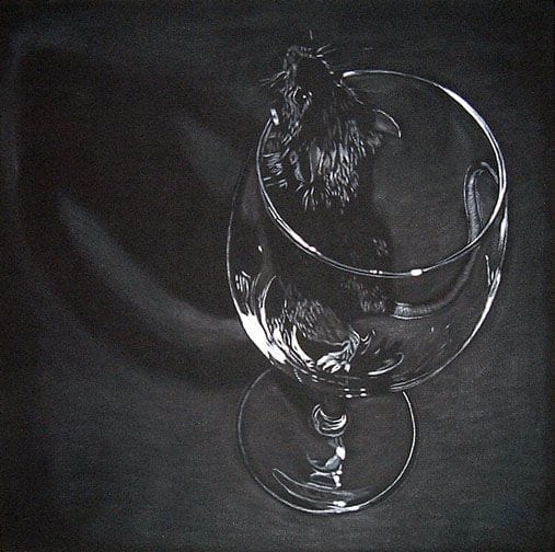 Artwork Title: Mouse in Glass with Shadow