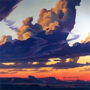 Artwork Title: Drifting Clouds at Sunset