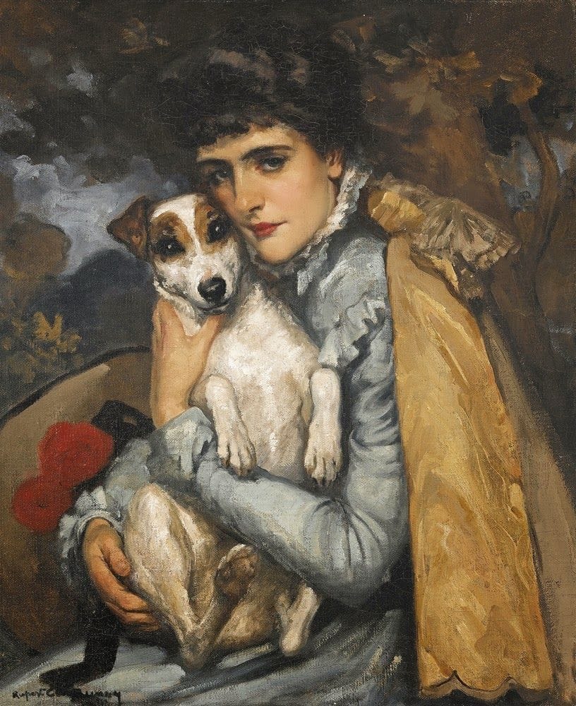 Artwork Title: Jeanne with her Terrier