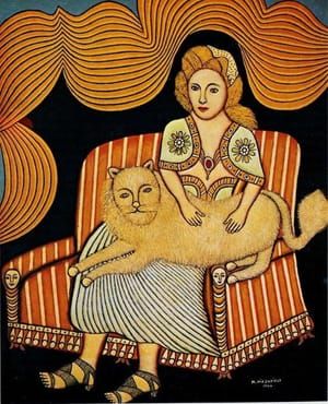 Artwork Title: Girl with Angora Cat