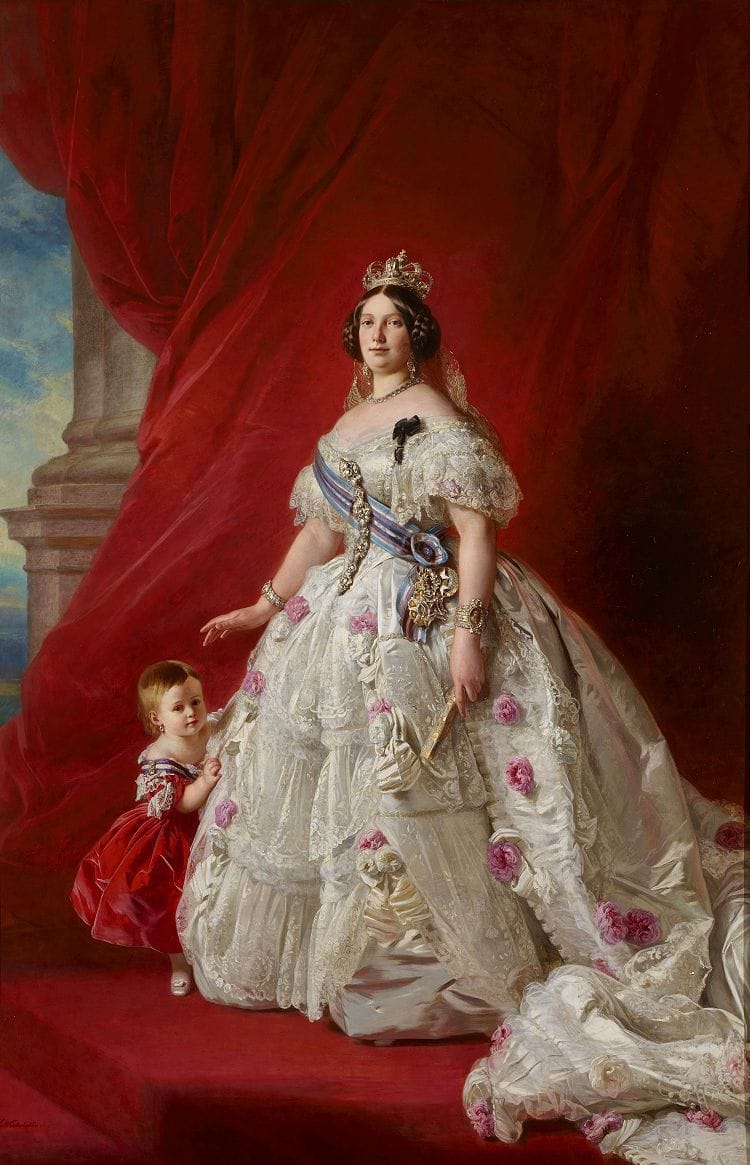 Artwork Title: Queen Isabel II of Spain and her daughter, Infanta Isabel